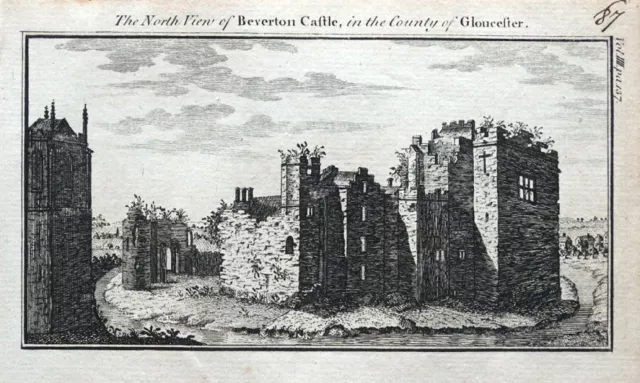 GLOUCESTERSHIRE BEVERSTON CASTLE  Original Antique Copper Engraved Print 1770