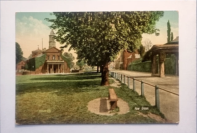 Kew Gardens Postkarte C1910 grüne Bank Kirche Gehweg Richmond London Vororte