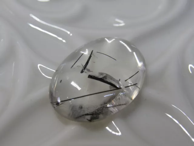 Cabochon cabochon quartz rutile naturel ovale noir 18,69 ct pierre précieuse lâche X