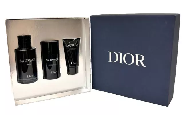 DIOR ~ DIOR Sauvage Men's Pure Parfum Spray 3.4 Fl.Oz / 3 PCS gift