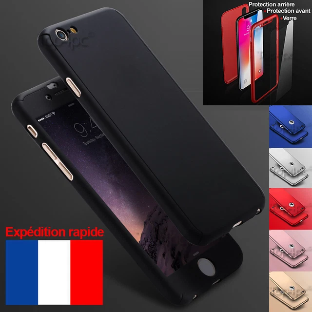 Coque Housse Protection 360 + Verre Trempe Etui Intégral Pour Iphone 5 6 7 8 X