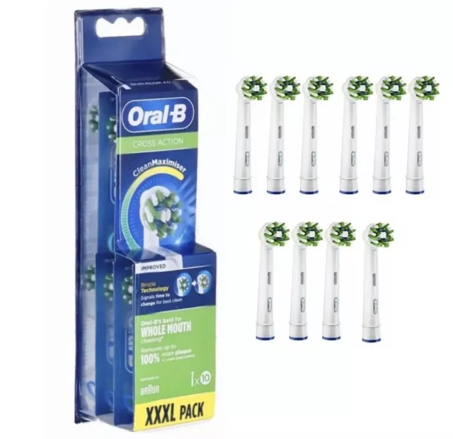 Oral-B CrossAction CleanMaximiser Aufsteckbürsten - Weiß, 10 Stück