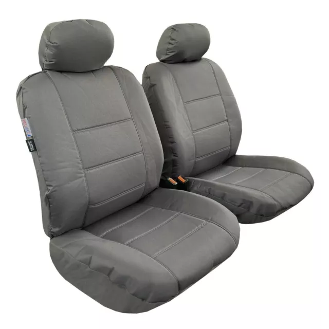 Canvas Seat Covers For Toyota Landcruiser 80 Series Grey Waterproof Front Set