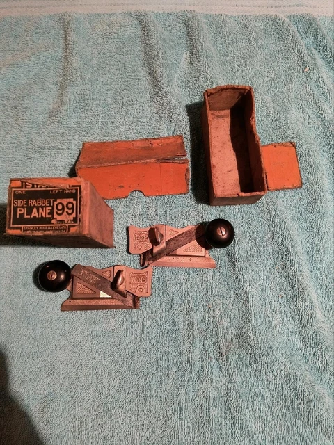 interesting pair left & right side rabbet wood planes copies of Stanley 98 & 99