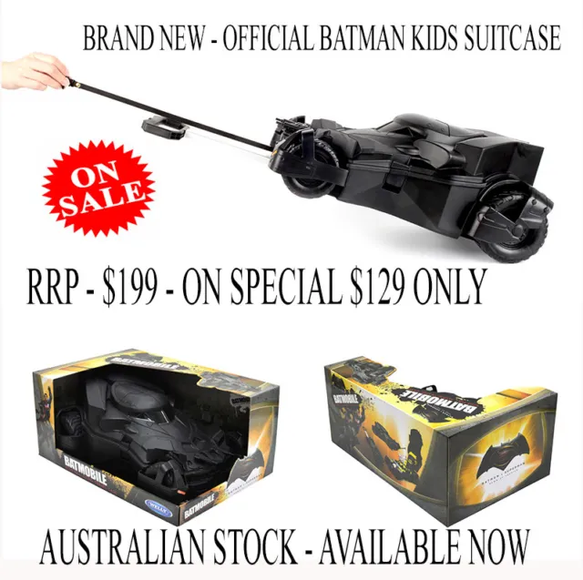 Official Batman Batmobile Kids Suitcase - Ridaz Travel Kids Case BRAND NEW
