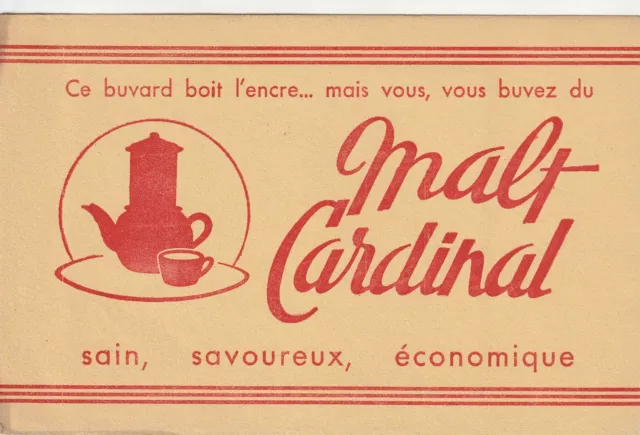 A91 Ancien  Buvard MALT CARDINAL Sain Savoureux economique