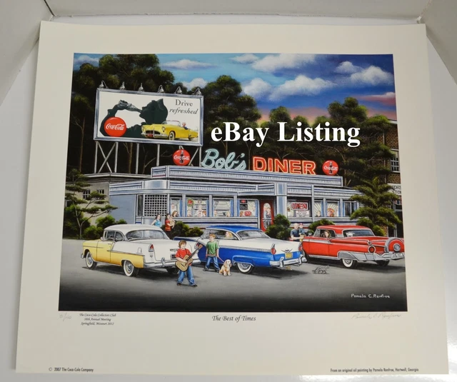 Coca Cola 31/100 Ltd. Ed. Diner Print 38th Collectors Club Signed Renfroe