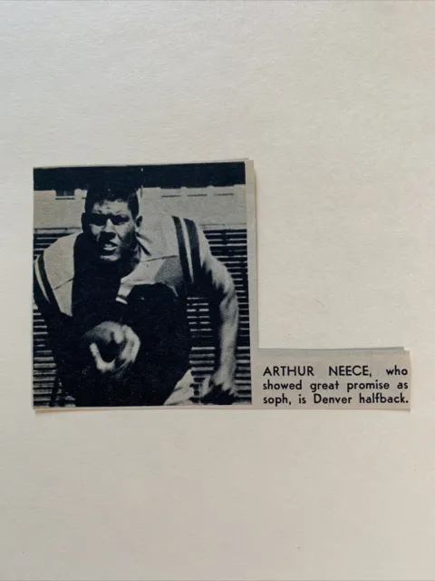 Arthur Neece Denver Pioneers 1960 Sands Football Pictorial Co Panel 16 