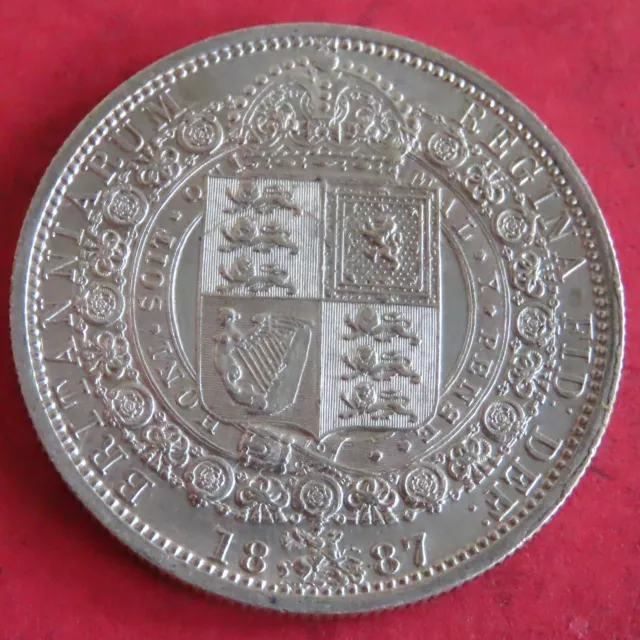 1887 Queen Victoria Jubilee Bust Silver Half Crown