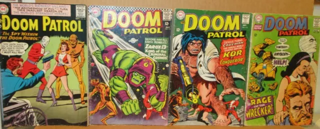 Doom Patrol LOT 90, 111, 114, 120 Beast-Boy of Teen Titans, Kor, Wrecker 1964 DC