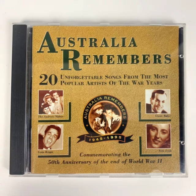 Australia Remembers 1945-1995 by Various Artists (CD 1995) WW2 songs 20 tracks