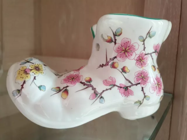 Vintage China Boot Chinese Rose Ornament Old Foley James Kent Ltd ,Used.