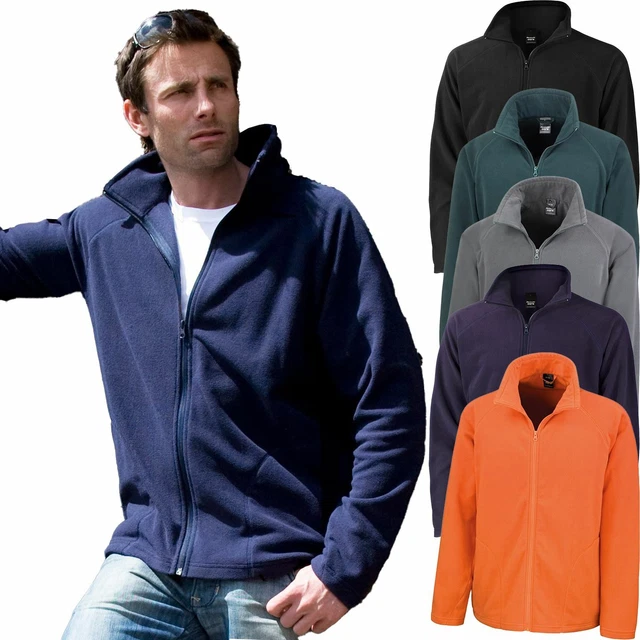 Mens Ex-F&F Fleece Jacket Full Zip Up Outdoor Warm Micro Polar Anti Pill Work
