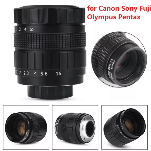 Fujian 35mm f/1.7 CCTV Fixed Lens for Canon Sony Olympus Pentax Camera