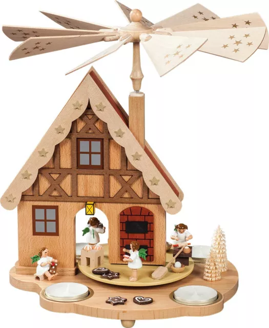 Angels Baking Bakery German House Tealight Carousel Pyramid