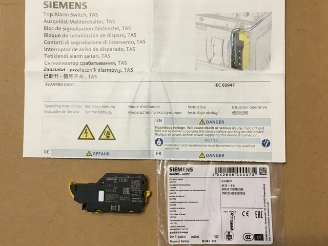 Alarmschalter SIEMENS 3VA9988-0AB12 NEU /#G D5ZE 7076