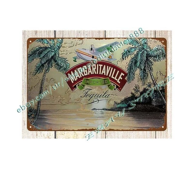 Margaritaville Metal Street Sign - 24" X 5", Jimmy Buffett Beach House & Man Cave Decor
