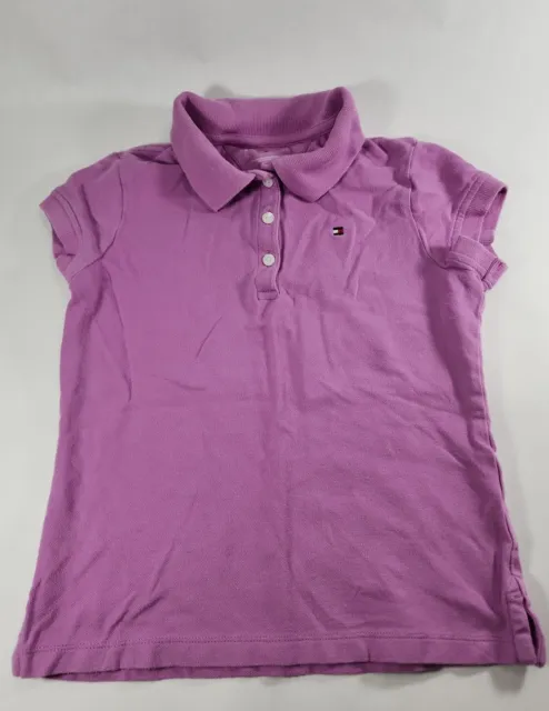 Tommy Hilfiger Girls Polo Shirt Short Sleeve Purple - Medium 8-10 (Pre-Owned)
