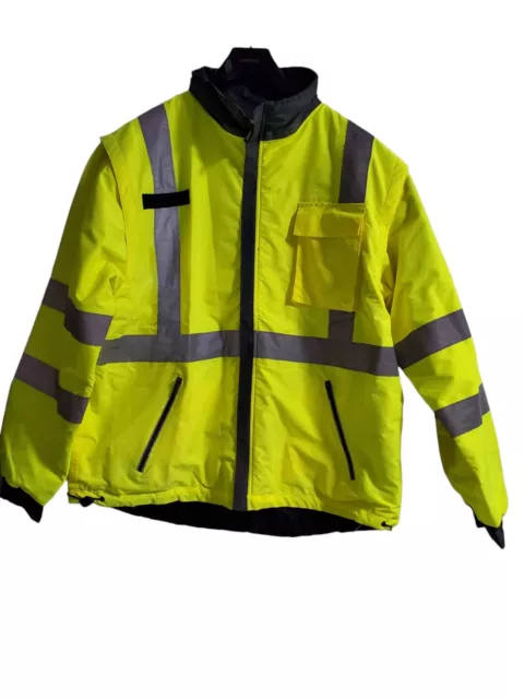 Pyramex Type R 4-in-1 Hi Vis Reversible Windbreaker Jacket Lime Black Mens