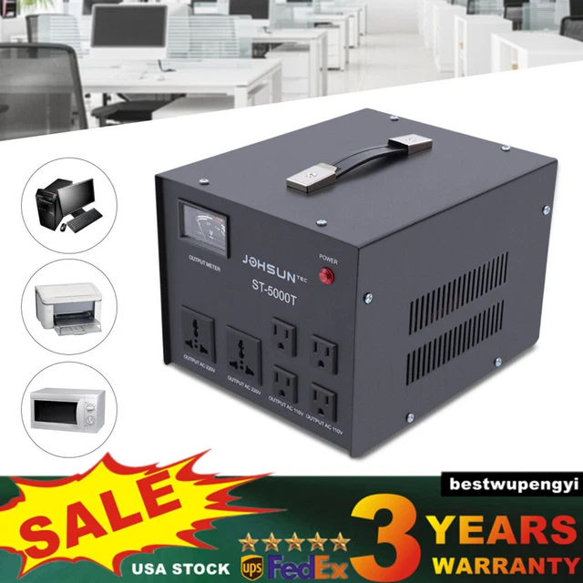 5000W STEP UP/ Down 220v to 110v Electrical Power Voltage Converter ...