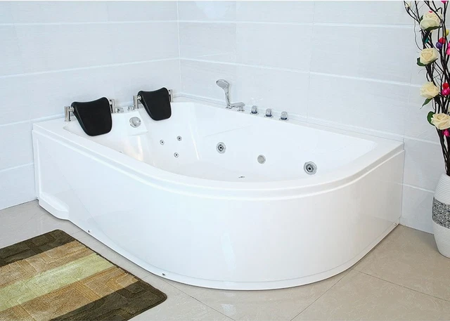 Baignoire Balnéo Whirlpool 140x140 Cm - LED, 12 Jets - Neuve - Blanc - Supply24