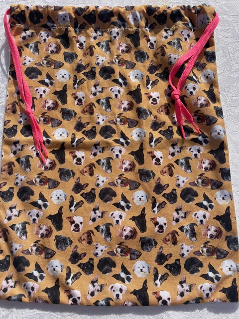 Vans Personalizado Lona Cordón Almacenamiento de Polvo Bolso de Zapatos Azul Blanco Patrón para Perro