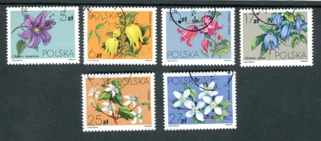 Briefmarken, Polen, Polska, Kpl Satz, Clematis, Fi. 2758-63, 1984, gestempelt