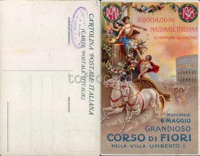 Liberty Art Nouveau-Corso Di Fiori-Villa Umberto I Roma 1908-C14-142