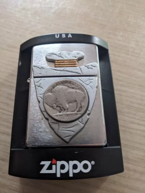 Zippo 2005 Piercing Buffalo Nickel With Arrowhead Lighter