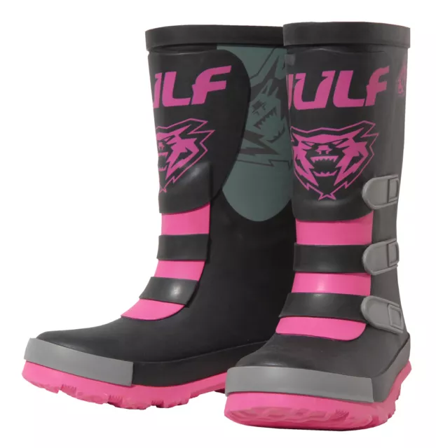 Kids Wulf Cub Mud Stomper Wellington Boot Wulfsport  MX Pink Wellie T