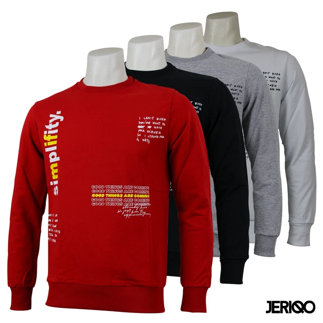 Felpa Leggera Uomo Girocollo Stampata Made in Italy Maglia Sportiva da GELSTORE