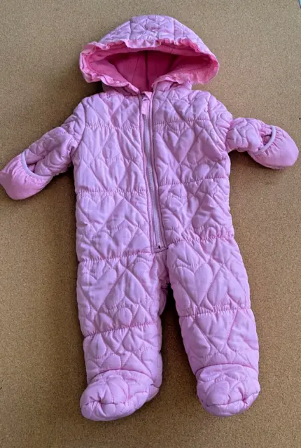 WEATHERPROOF Baby Girl Hooded Snow Suit, Size 6-9M.