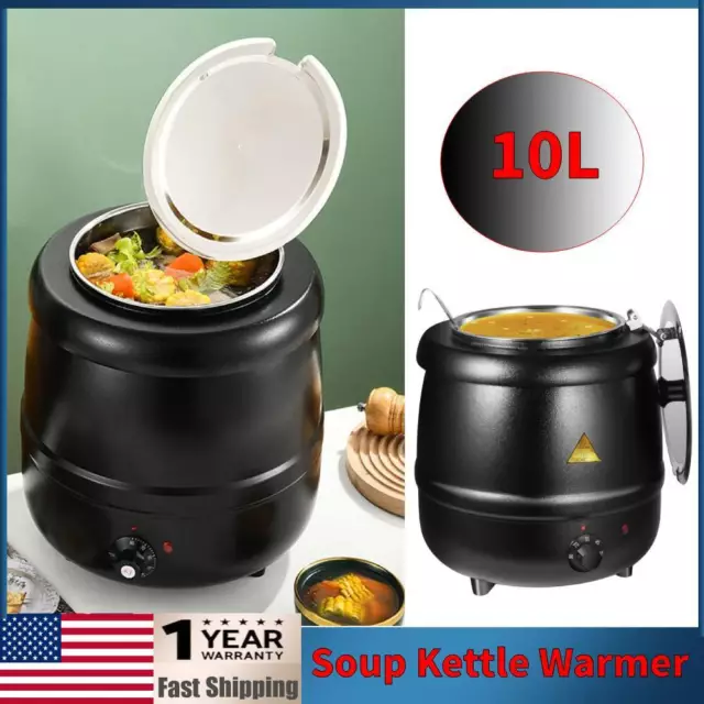 10L Electric Countertop Food Warmer Catering Buffet Commercial Soup Kettle 400W