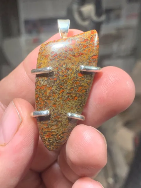 Utah dino gem bone freeform pendant