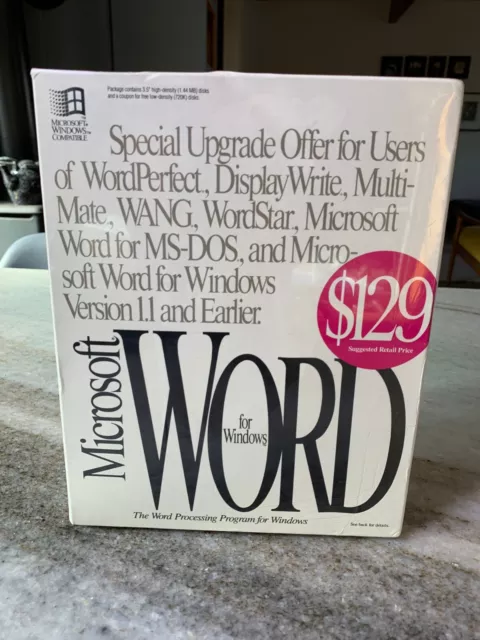 Informática vintage 1990 sellada: Microsoft Win Word 2.0/3.5 2