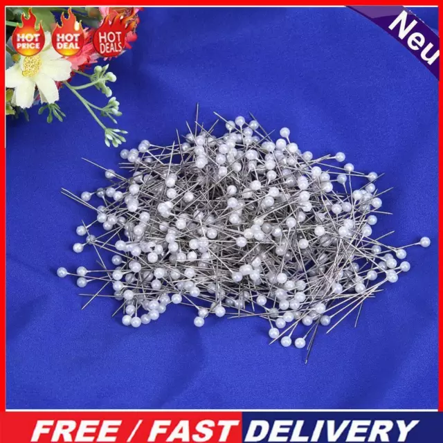 100pcs Round Pearl Heads Sewing Needles Stitch Pins Wedding Bride Corsages