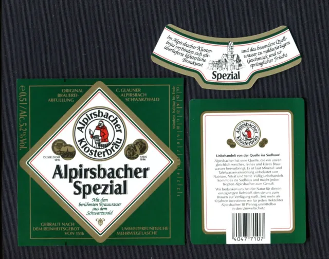 Bieretiketten Alpirsbacher Klosterbräu Alpirsbach