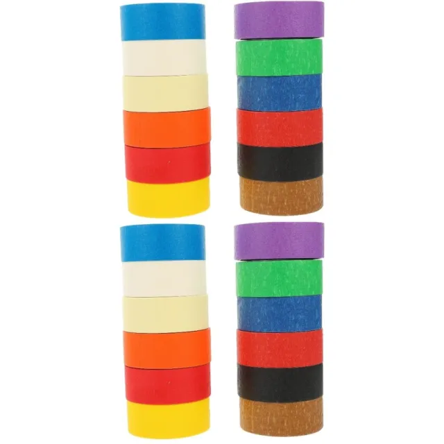 24 rollos cinta de artesanía cinta artificial cinta de cubierta papel estructurado