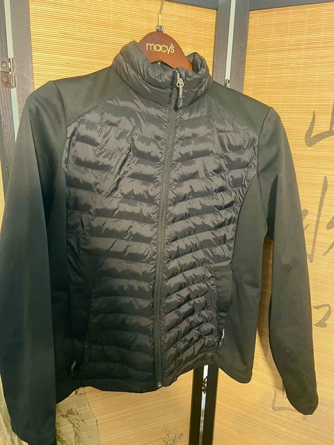 32 Degrees Heat Women's Puffer Jacket Black Fux Fur Full Zip Size Large NWT