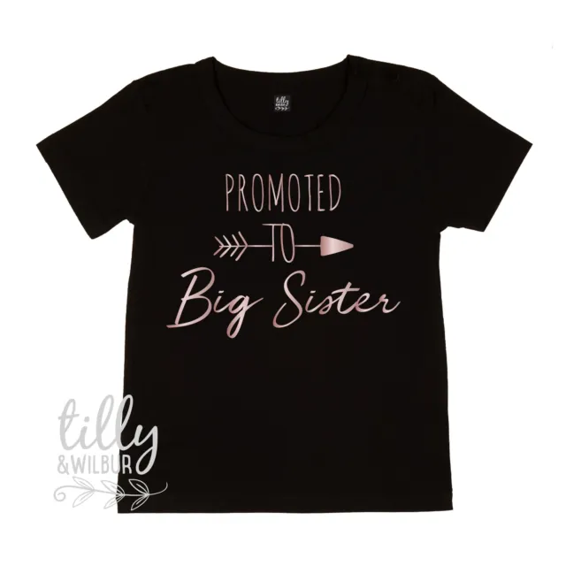 Promoted To Big Sister Personalised Pregnancy Announcement T-Shirt For Girls