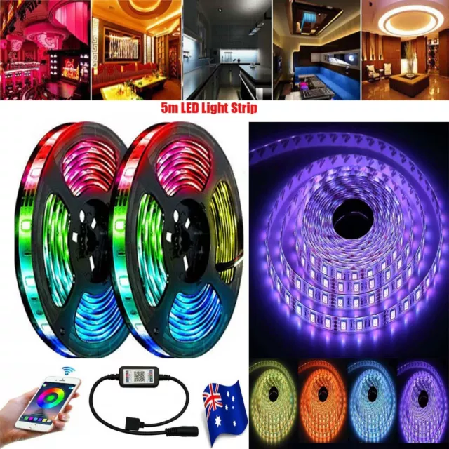 LED Strip Lights RGB USB IP65 Waterproof 5M 150 300LEDs  Bluetooth 5V For TV