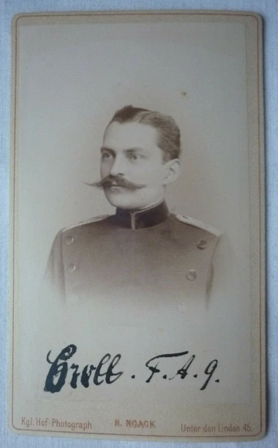 CdV Preussische KRIEGSAKADEMIE BERLIN 1886-1889 Gull (?) Feld Artillerie Nr. 9