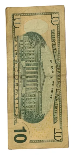 US Ten Dollar Bill Trinary Serial ME75775727 2