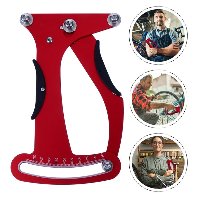 Tensiomètre Pour Rayons De Vélo - Jauge De Tension Avec 2 Clés à Rayons, Aluminium, Rouge, Ajustement Roues