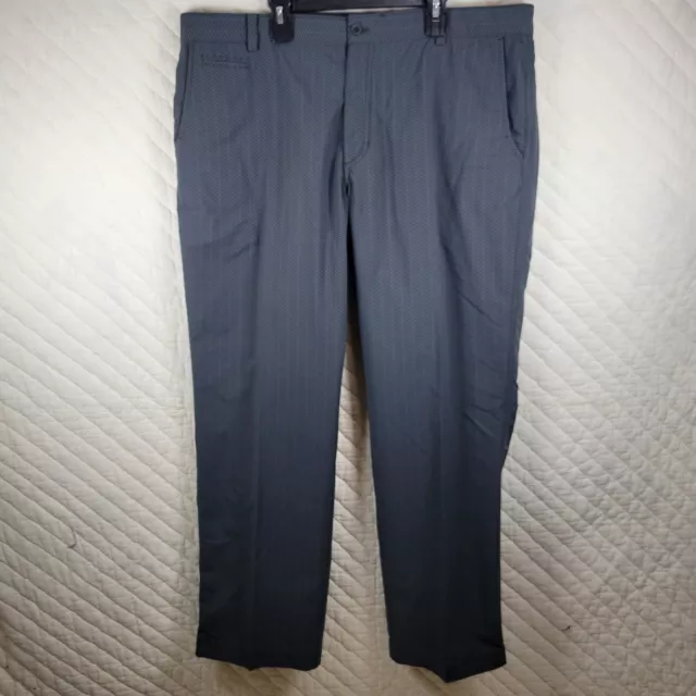 Nike Flat Front Tech Golf Pants Mens 38X30 Dri-Fit Gray Striped Stretch Straight