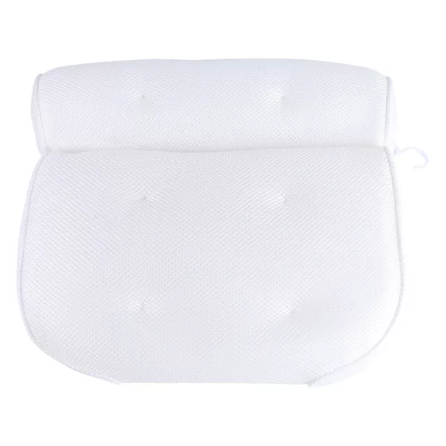 Breathable 3D Mesh Spa Bath Pillow with Suction Cups Neck and Back Support Spa