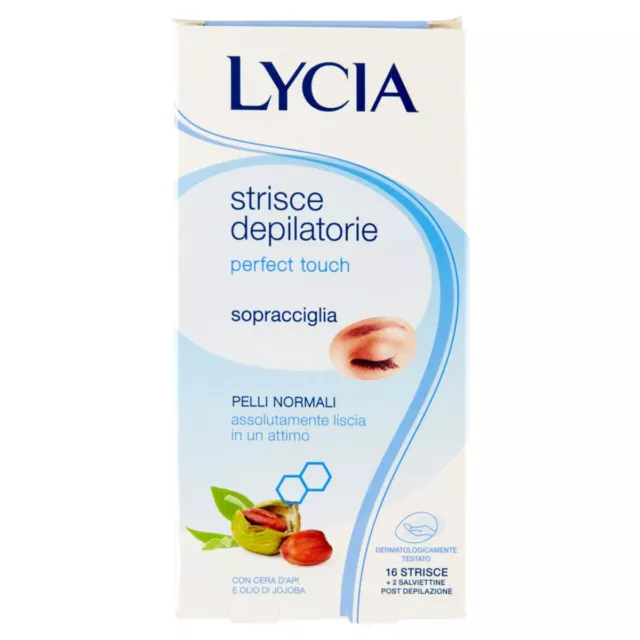 Lycia Perfect Touch Strisce Depilatorie Sopracciglia 16 Strisce+2 Salviettine Po