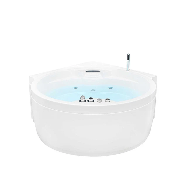 Lujo whirlpool Bañera Redondo 149x149 CM Con Grifería Cascada Baño Angular