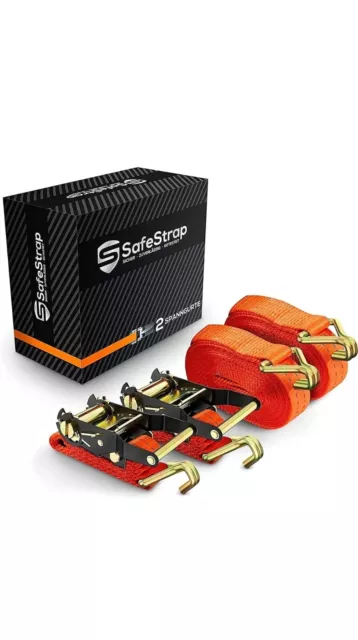 SafeStrap Ratchet Strap - Tie Down Straps with Hooks and 2000 kg 6mx2.