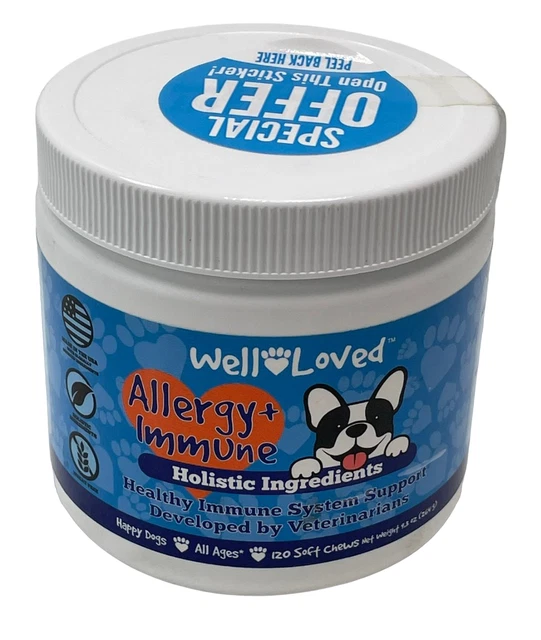 Well Loved Alergia + Inmune Masticables, Perro Vitaminas, 120 Count